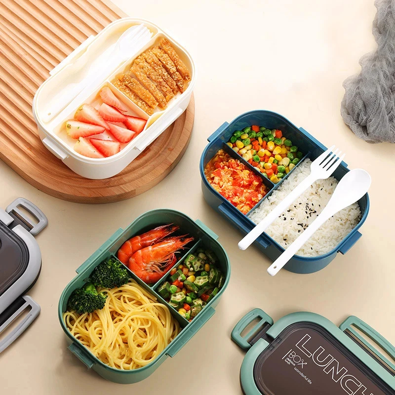 Camping Cooking Food - 2 Layer Bento Lunch Box With