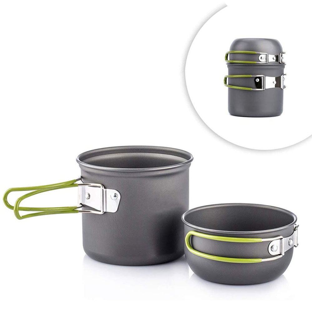 Camping Cooking Utensils Kit - Ultralight Camping Pots Cookware Set Portable