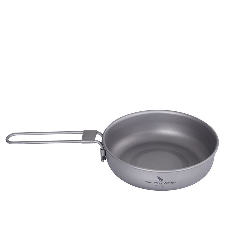 Camping Cooking Range - Boundless Voyage Titanium Frying Pan,Ultra-light Outdoor