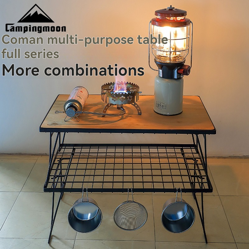 Camping Cooking Table - CAMPINGMOON T-230 Portable Multi-functional Iron Storage
