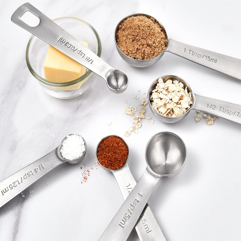 Camping Cooking Tool Set - 6-piece set of stainless steel measuring