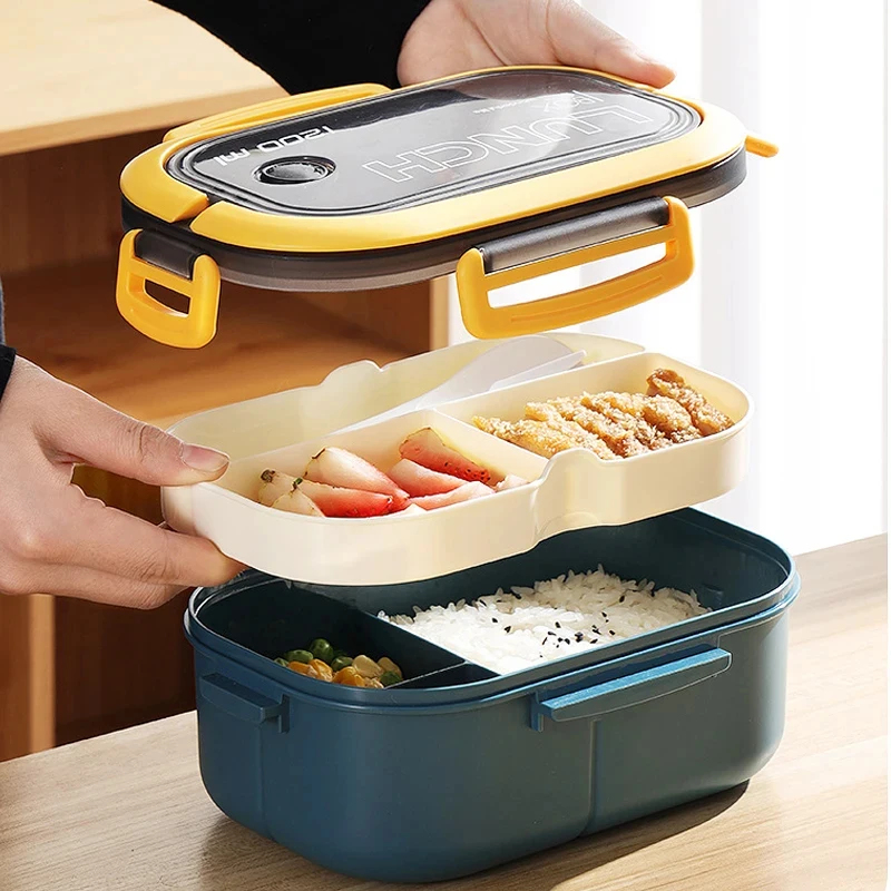 Camping Cooking Food - 2 Layer Bento Lunch Box With