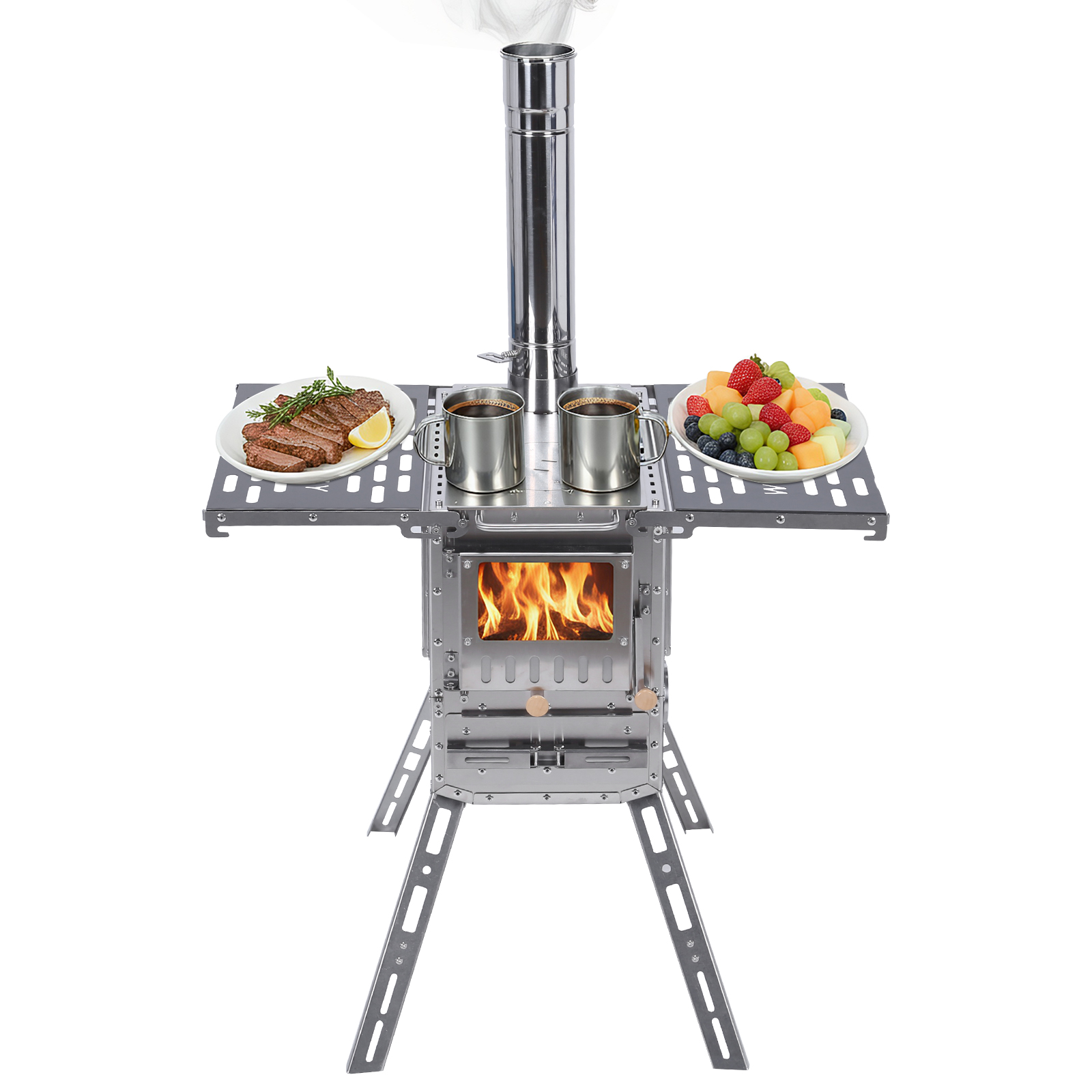 Camping Cooking Table - Hot Tent Stove with Oven &