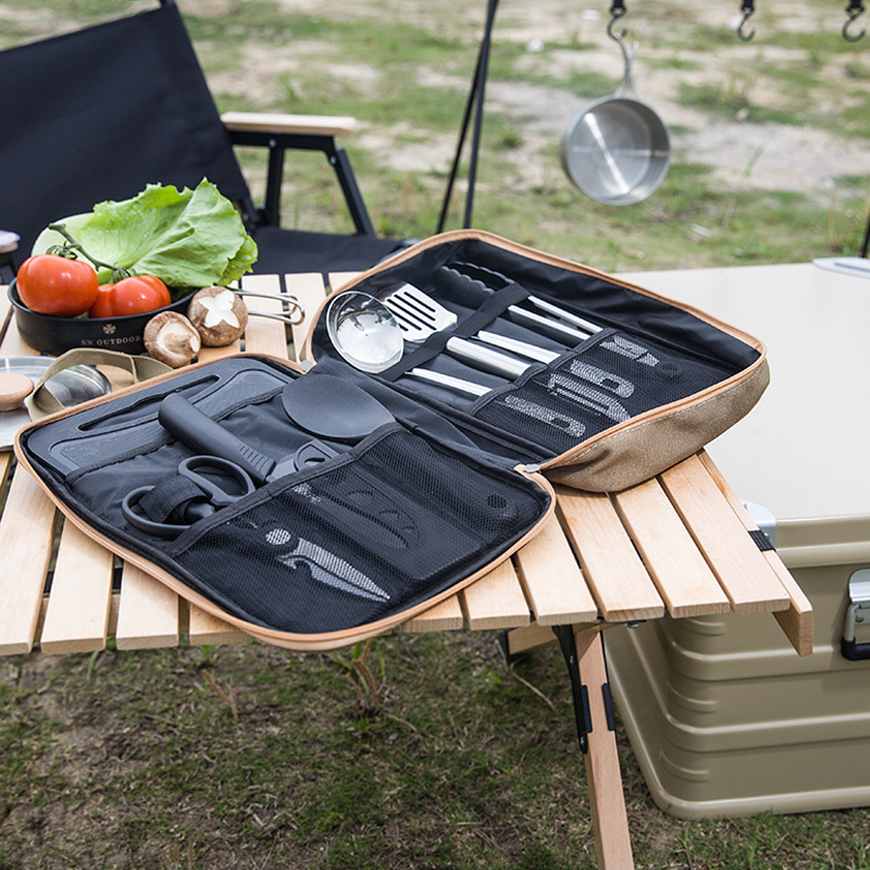 8pcs Camping Kitchen Cookware  - Camping Cooking Utensils Storage avis et prix