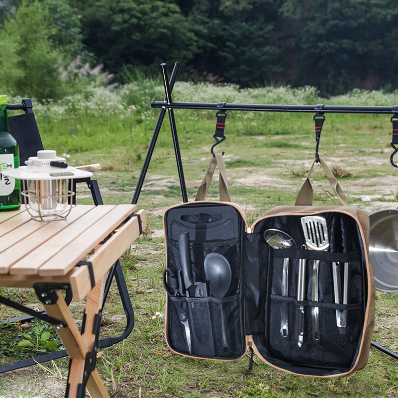 8pcs Camping Kitchen Cookware  - Camping Cooking Utensils Storage avis et prix