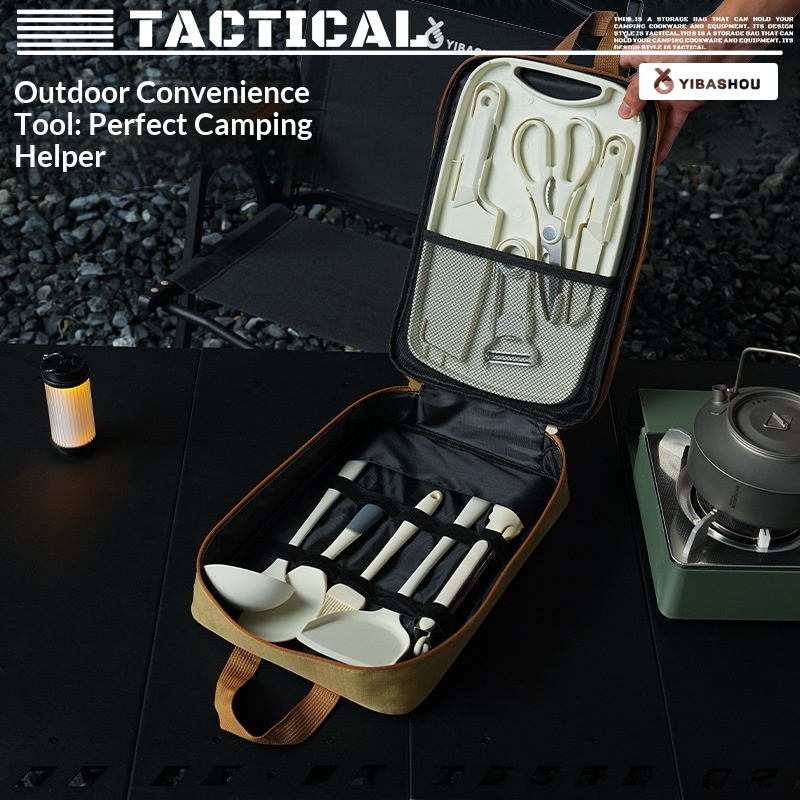 Portable 9Pcs Camping Kitchenw - Camping Cooking Utensils Storage avis et prix