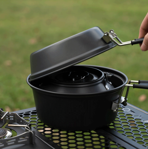 Lightweight Aluminum Alloy Cam - Camping Cooking Set With Kettle avis et prix
