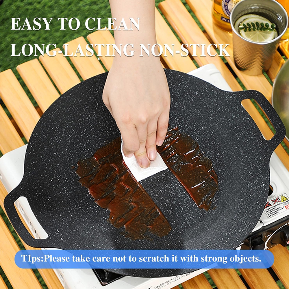 Korean BBQ Grill Pan Non-stick - Camping Cooking Range avis et prix