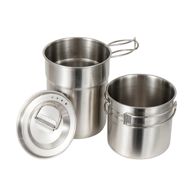2Pcs/Set Camping Kettle Stainl - Camping Cooking Set With Kettle avis et prix