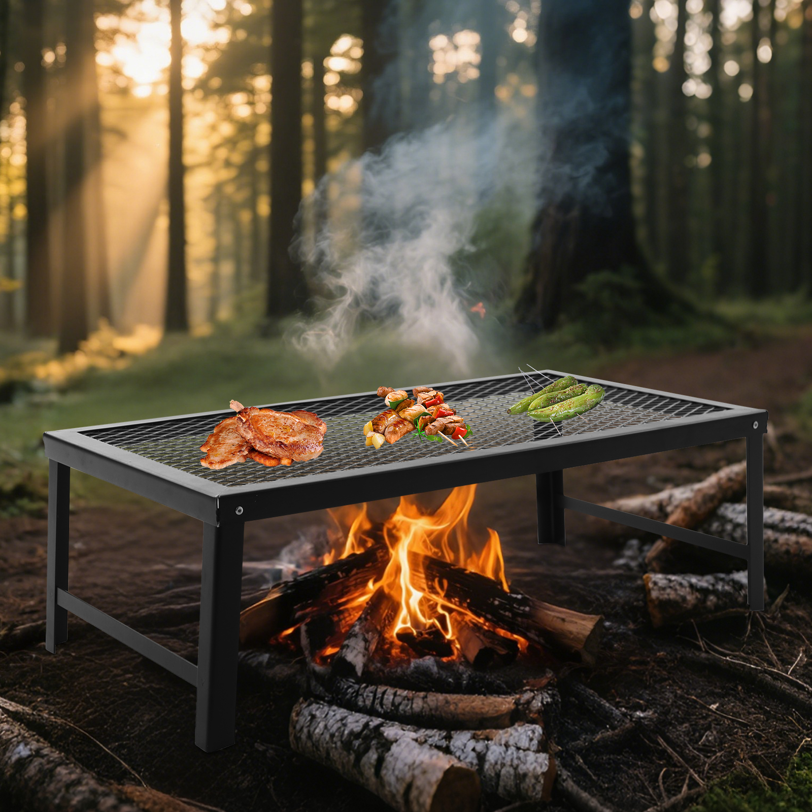 Portable Foldable Camping Gril - Campfire Cooking avis et prix