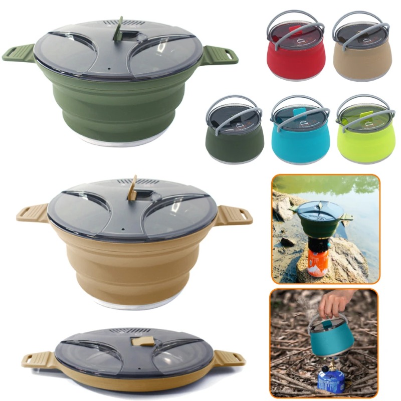 Outdoor Silicone Kettle Foldab - Camping Cooking Set With Kettle avis et prix