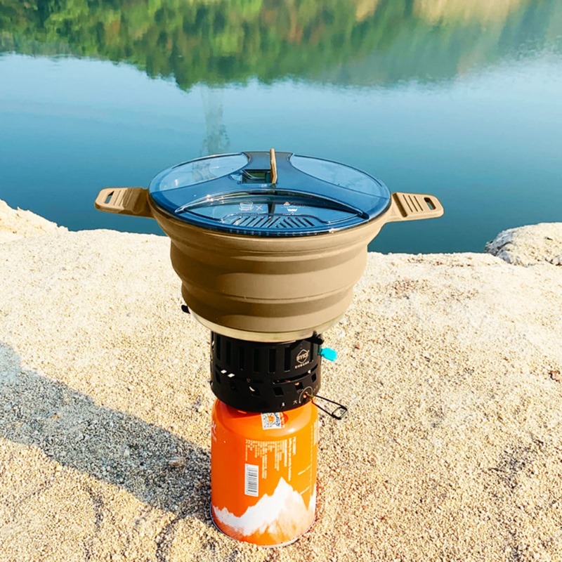 Outdoor Silicone Kettle Foldab - Camping Cooking Set With Kettle avis et prix