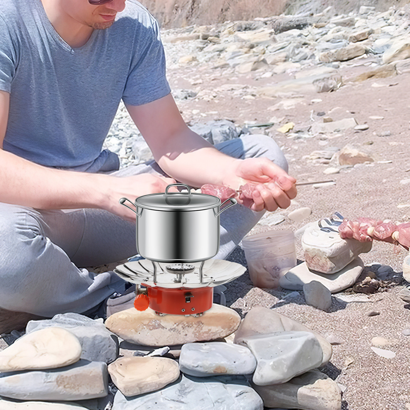 Portable Mini Lotus Windproof  - Camping Cooking Range avis et prix