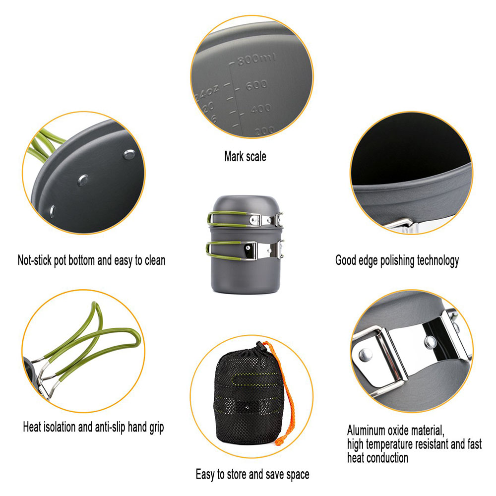 Ultralight Camping Pots Cookwa - Camping Cooking Utensils Kit avis et prix