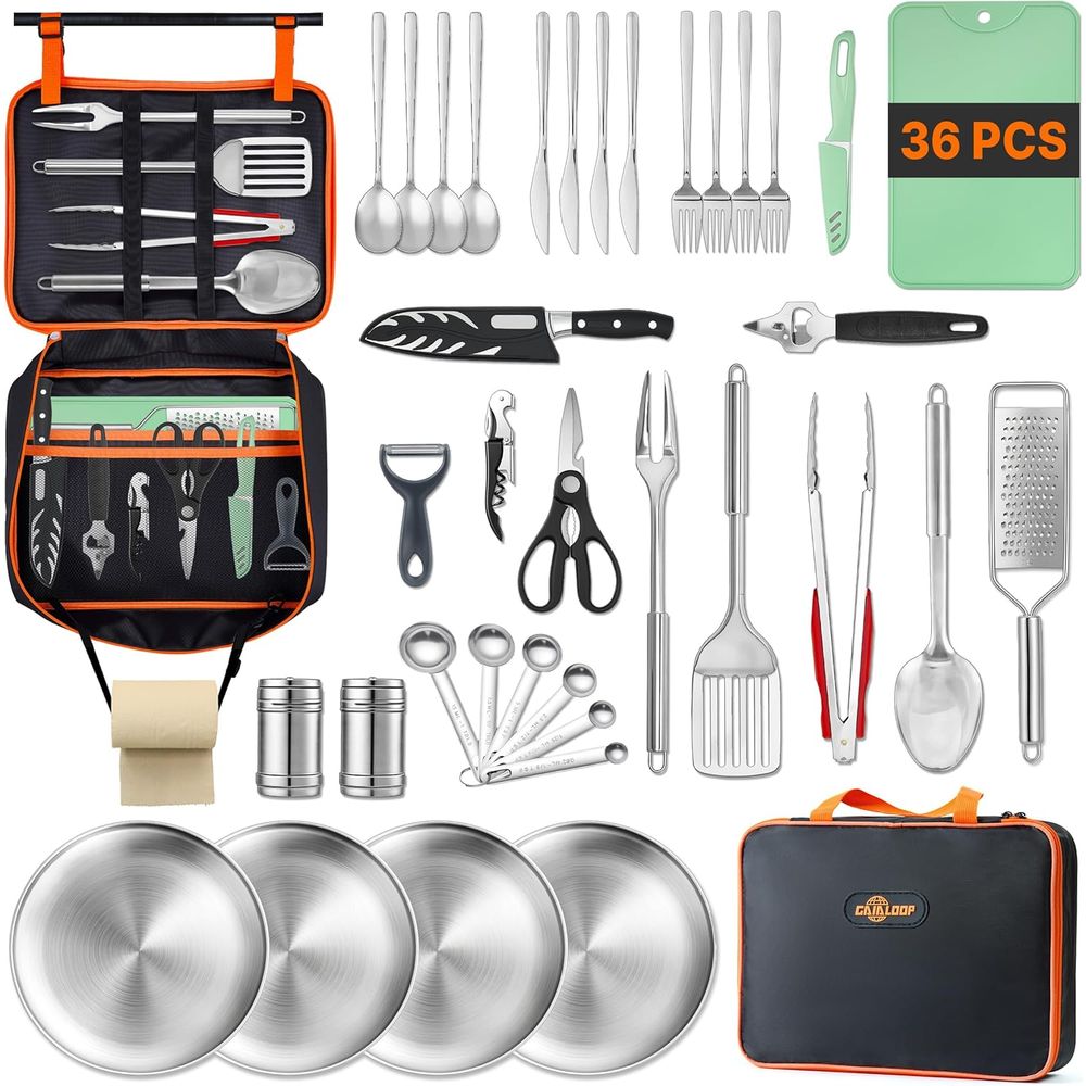 Compact Camping Kitchen Set wi - Camping Cooking Utensil Set avis et prix