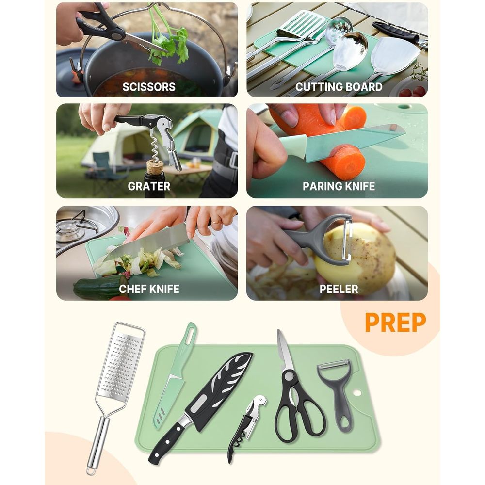 Compact Camping Kitchen Set wi - Camping Cooking Utensil Set avis et prix