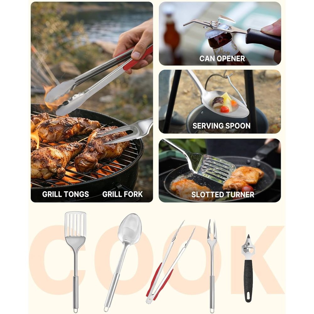 Compact Camping Kitchen Set wi - Camping Cooking Utensil Set avis et prix