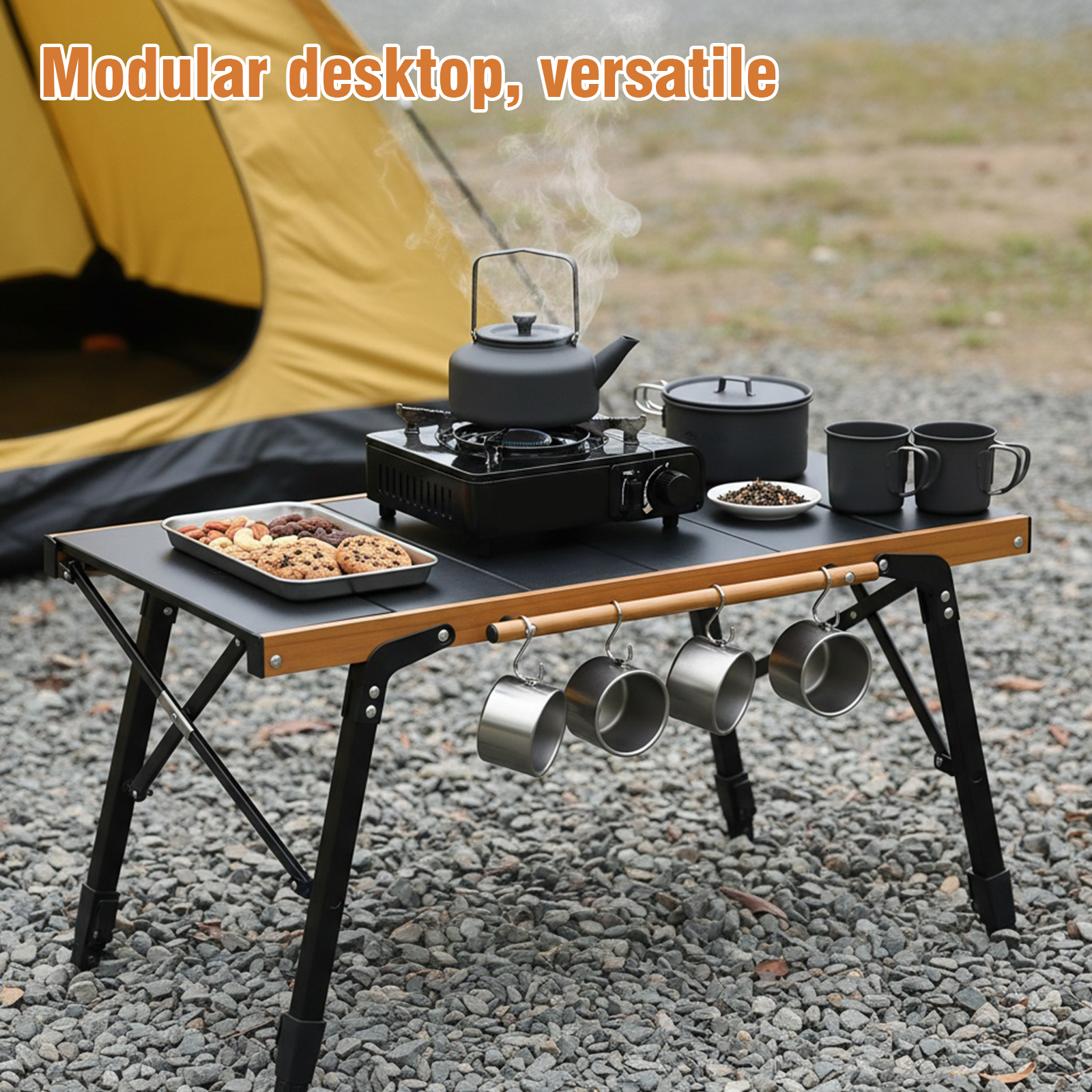 Portable Camping Table with St - Camping Outdoor Cooking Table avis et prix