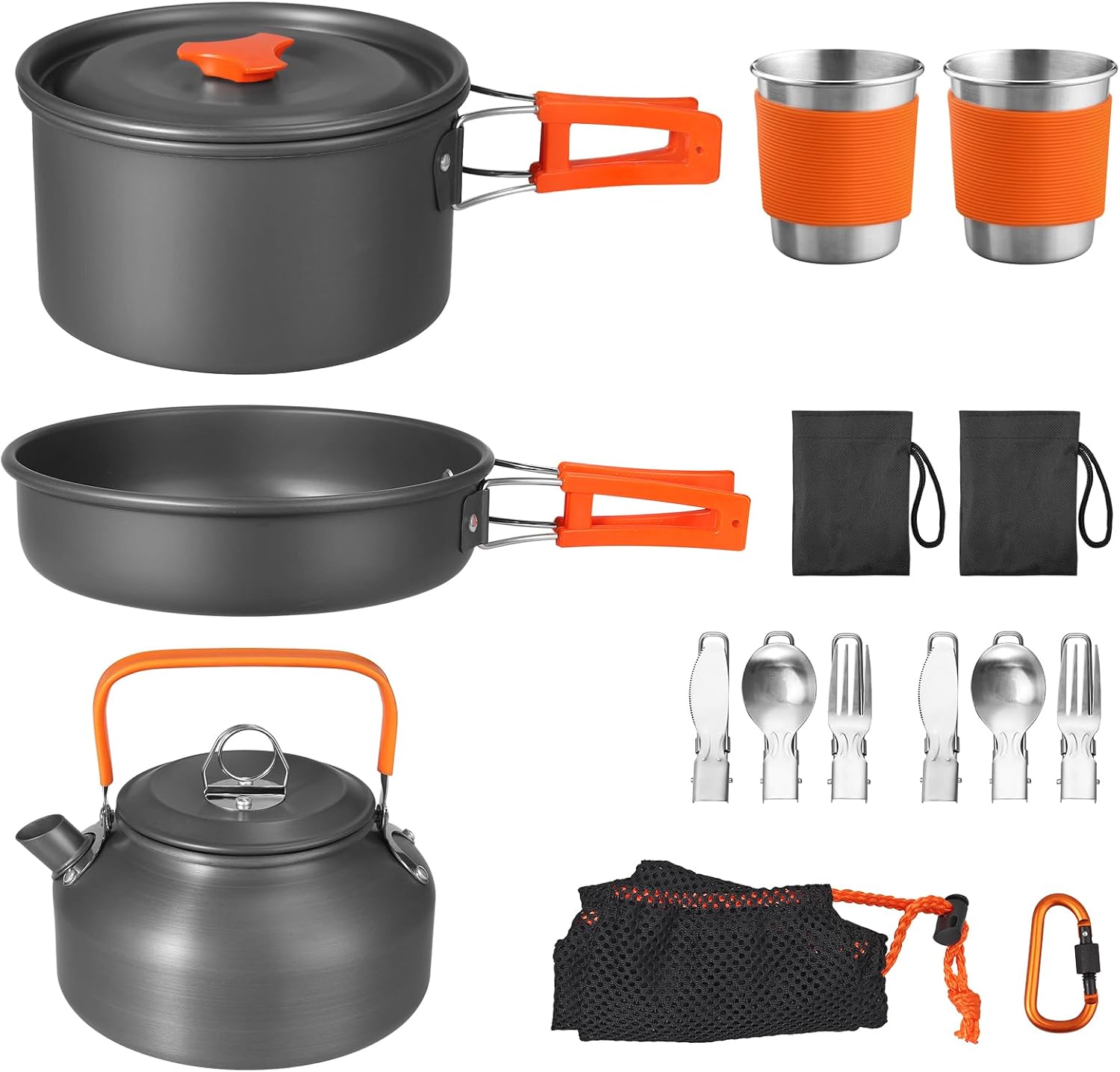 Non-Stick Camping Cookware Set - Camping Cooking Set With Kettle avis et prix