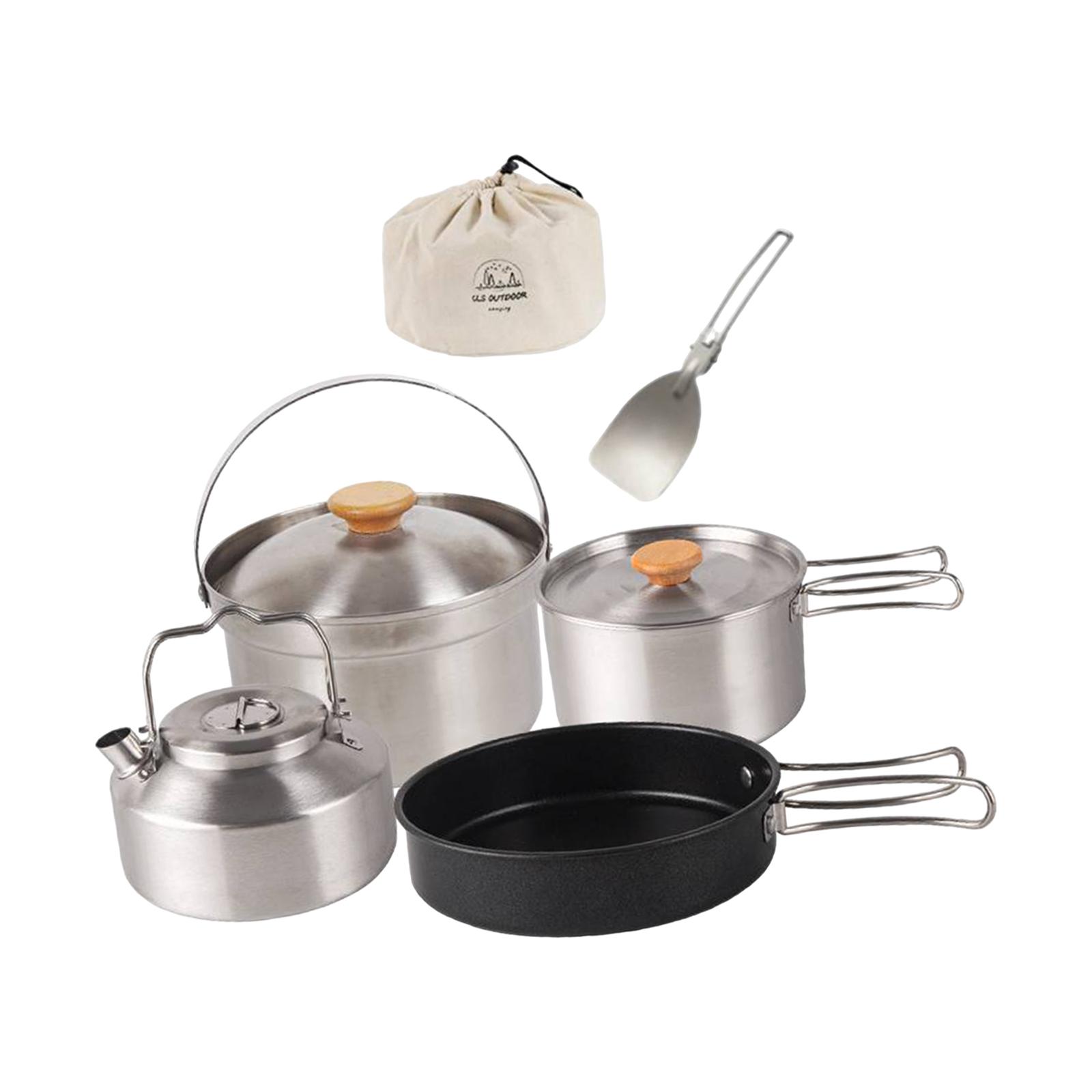 Camping Cookware Stainless Ste - Camping Cooking Set With Kettle avis et prix