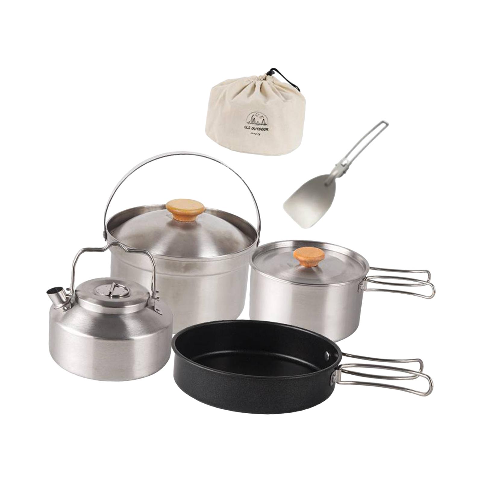 Camping Cookware Stainless Ste - Camping Cooking Set With Kettle avis et prix