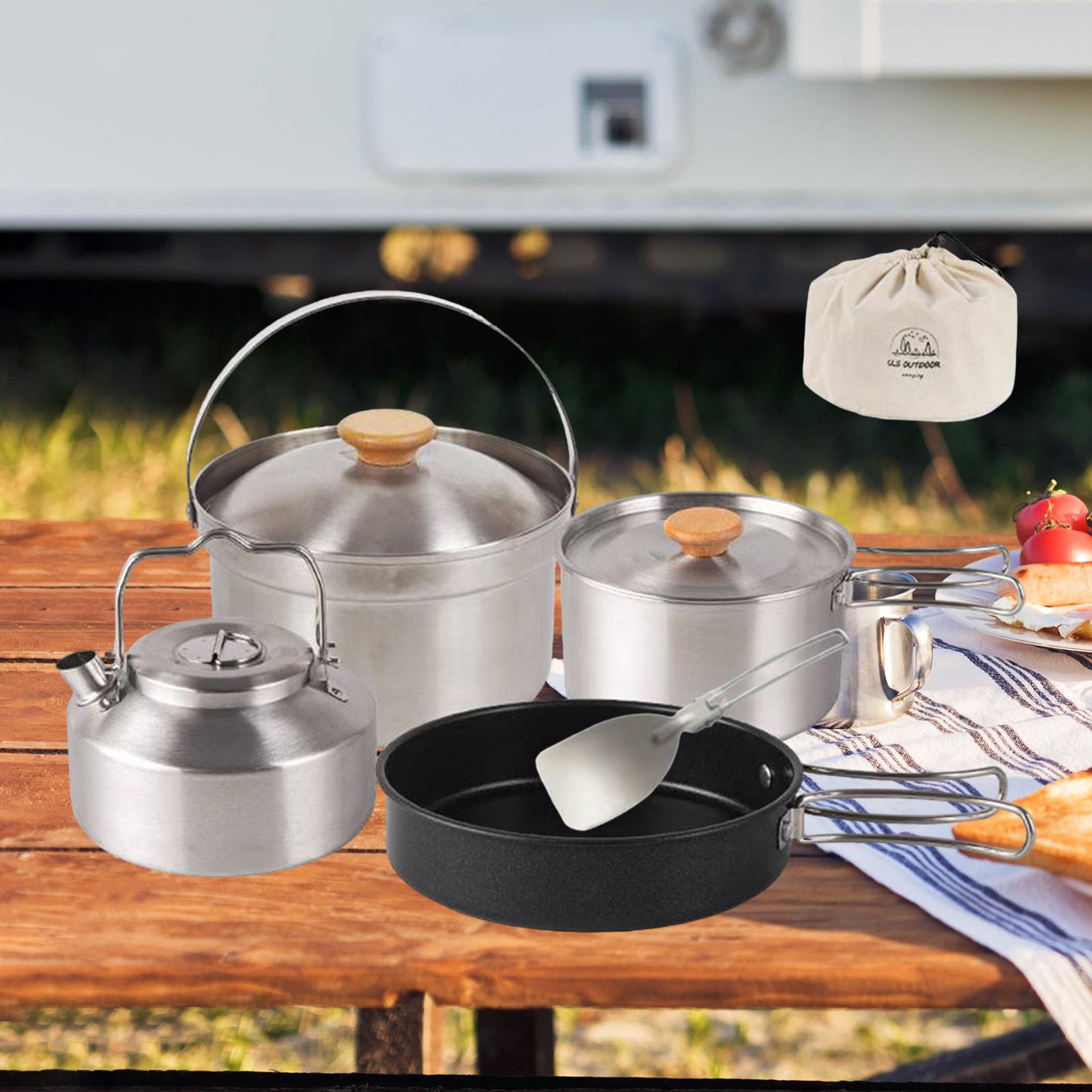 Camping Cookware Stainless Ste - Camping Cooking Set With Kettle avis et prix