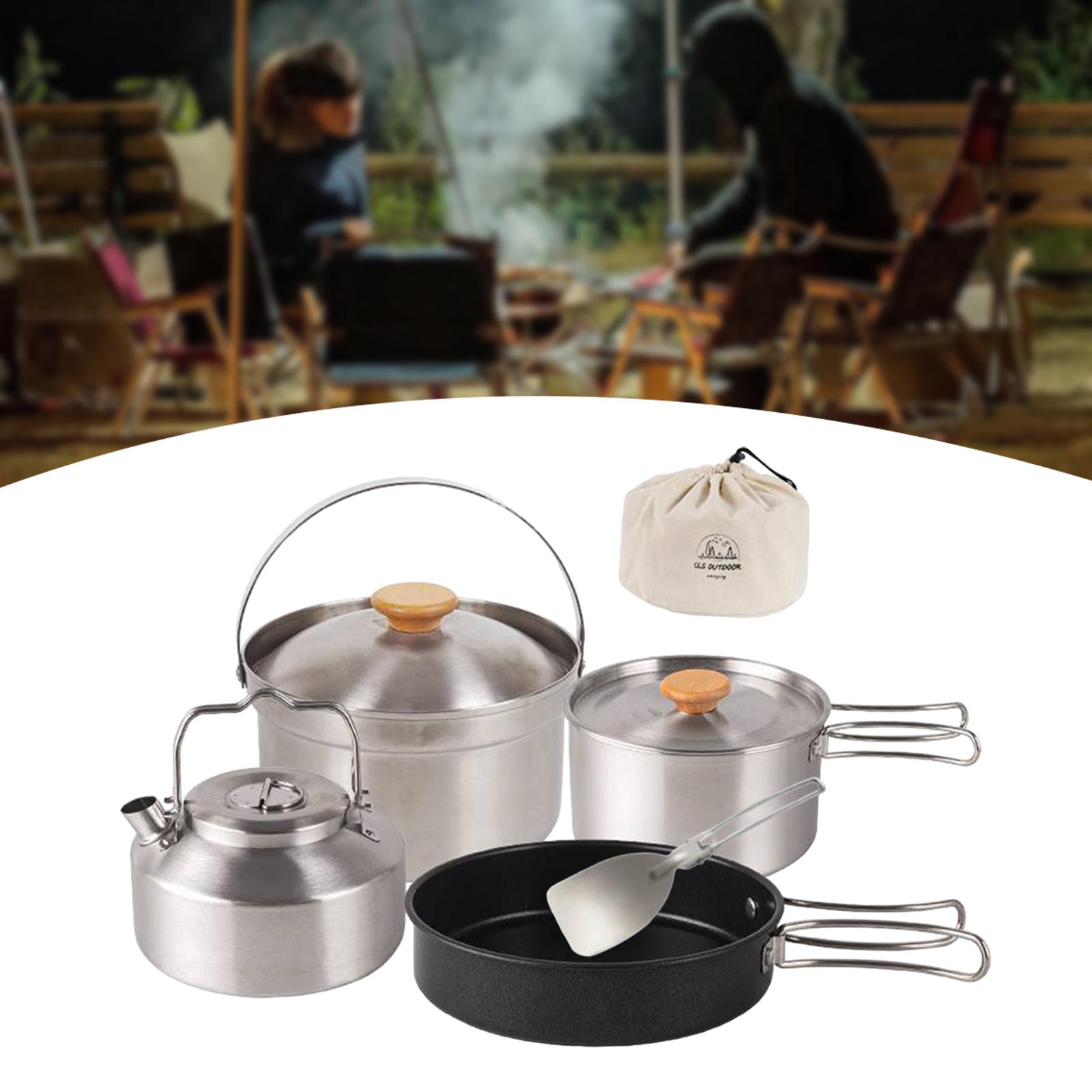 Camping Cookware Stainless Ste - Camping Cooking Set With Kettle avis et prix