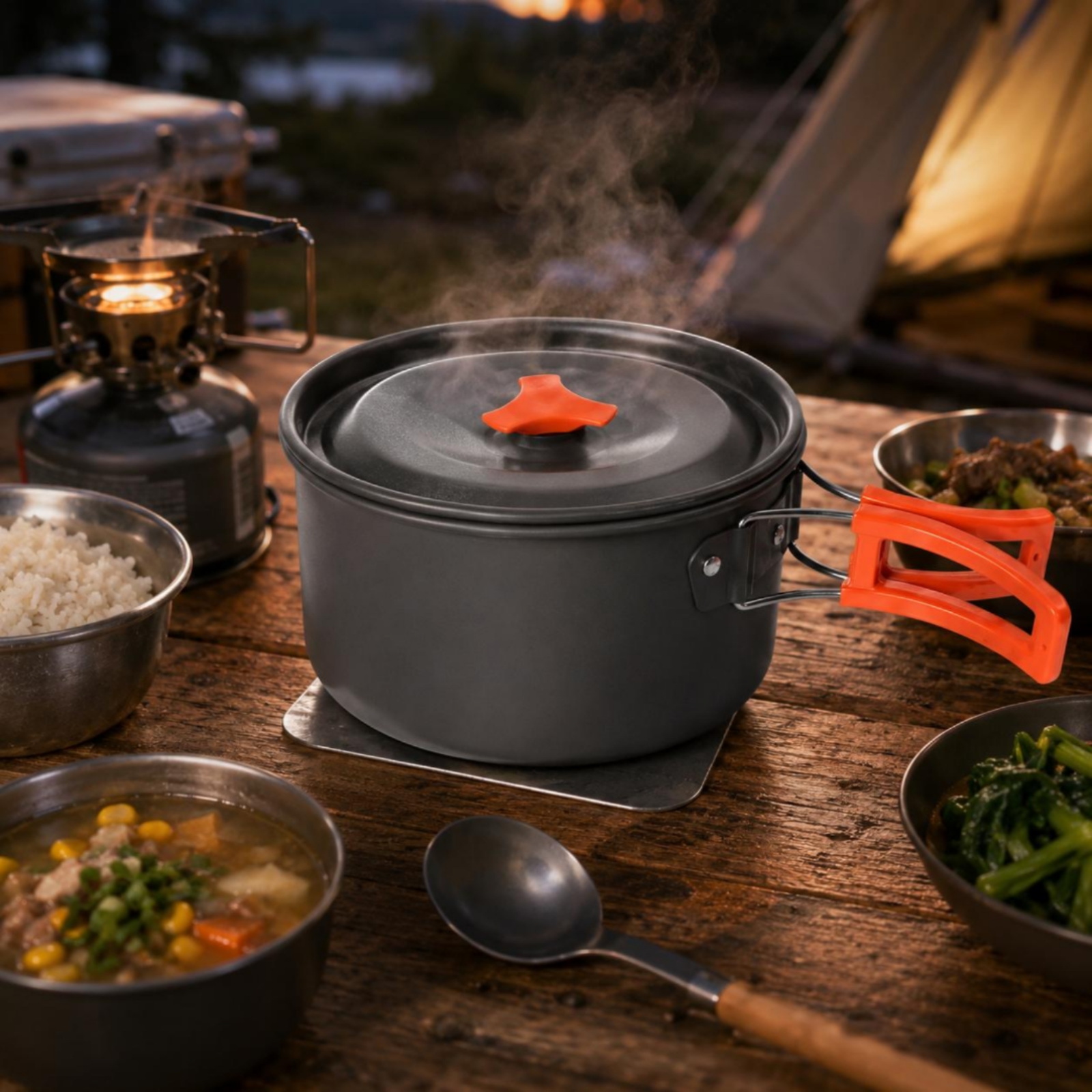 Camping Pot Set Compact Campin - Camping Cooking Gear Set avis et prix