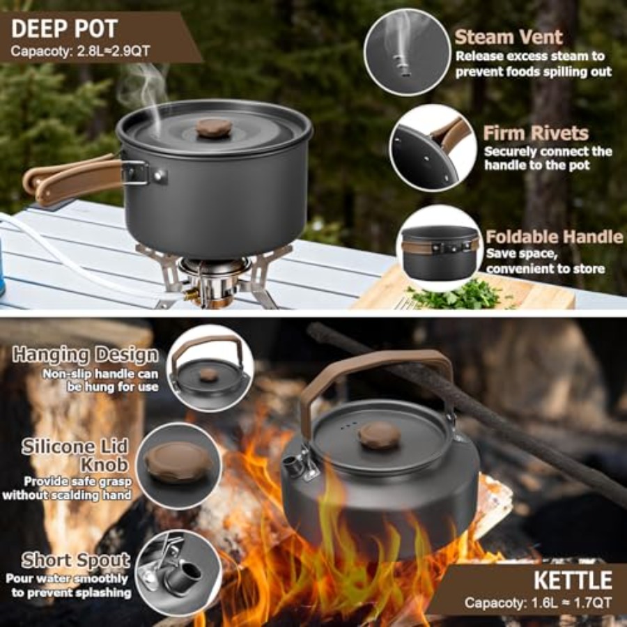 Camping cookware mess kit for  - Campfire Cooking avis et prix