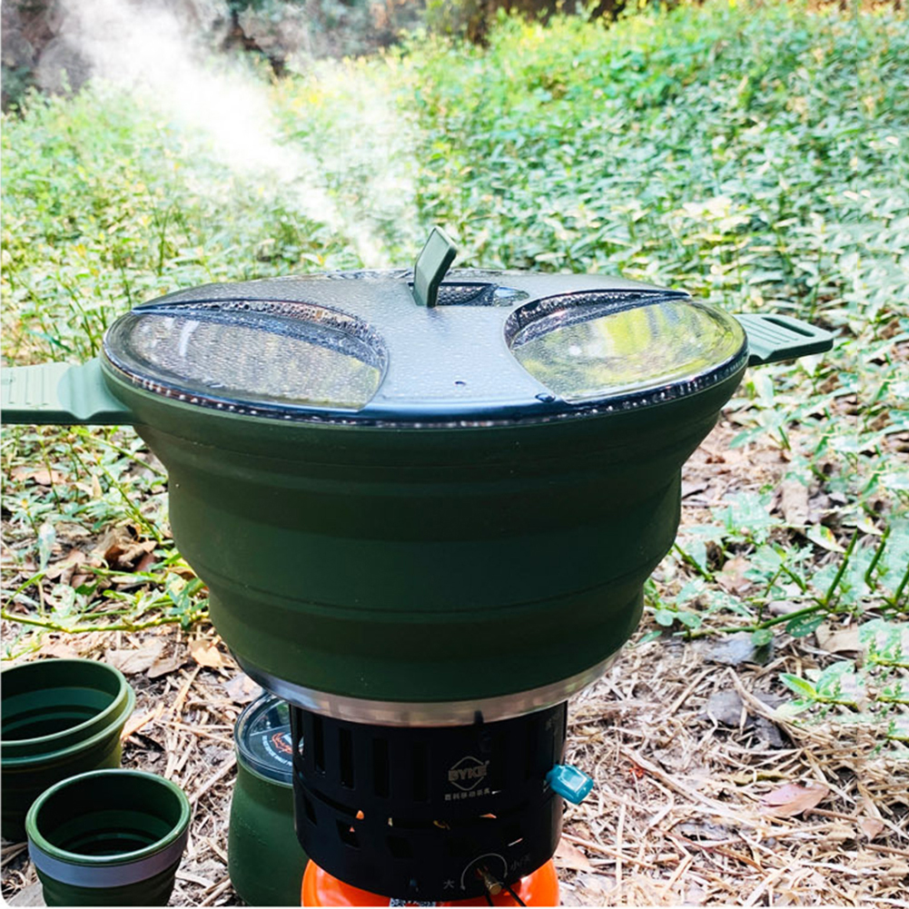 2.5L Silicone Folding Kettle C - Camping Cooking Utensils Kit avis et prix