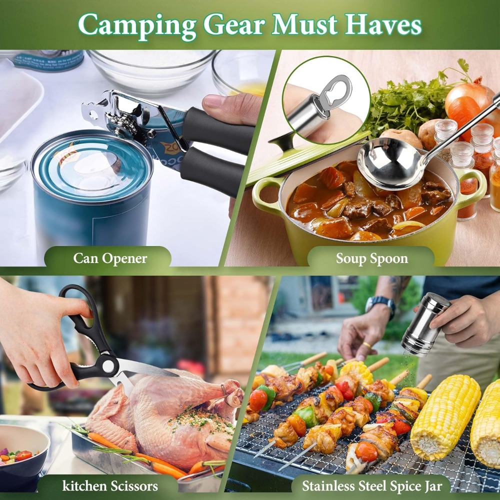 Stainless Steel Camping Cookin - Camping Cooking Gear Set avis et prix