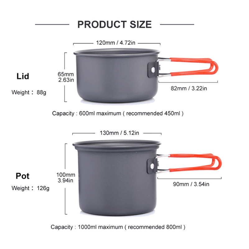 Widesea Ultralight Camping Coo - Camping Cooking Set With Kettle avis et prix