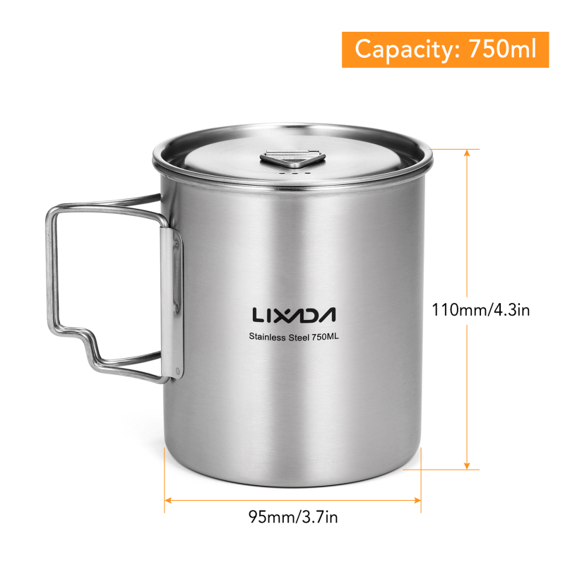 Lixada 750ml Cup Outdoor Stain - Camping Cooking Utensils Storage avis et prix