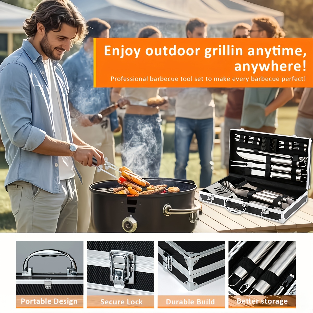 9/21pcs of Barbecue Accessorie - Camping Cooking Without Electricity avis et prix