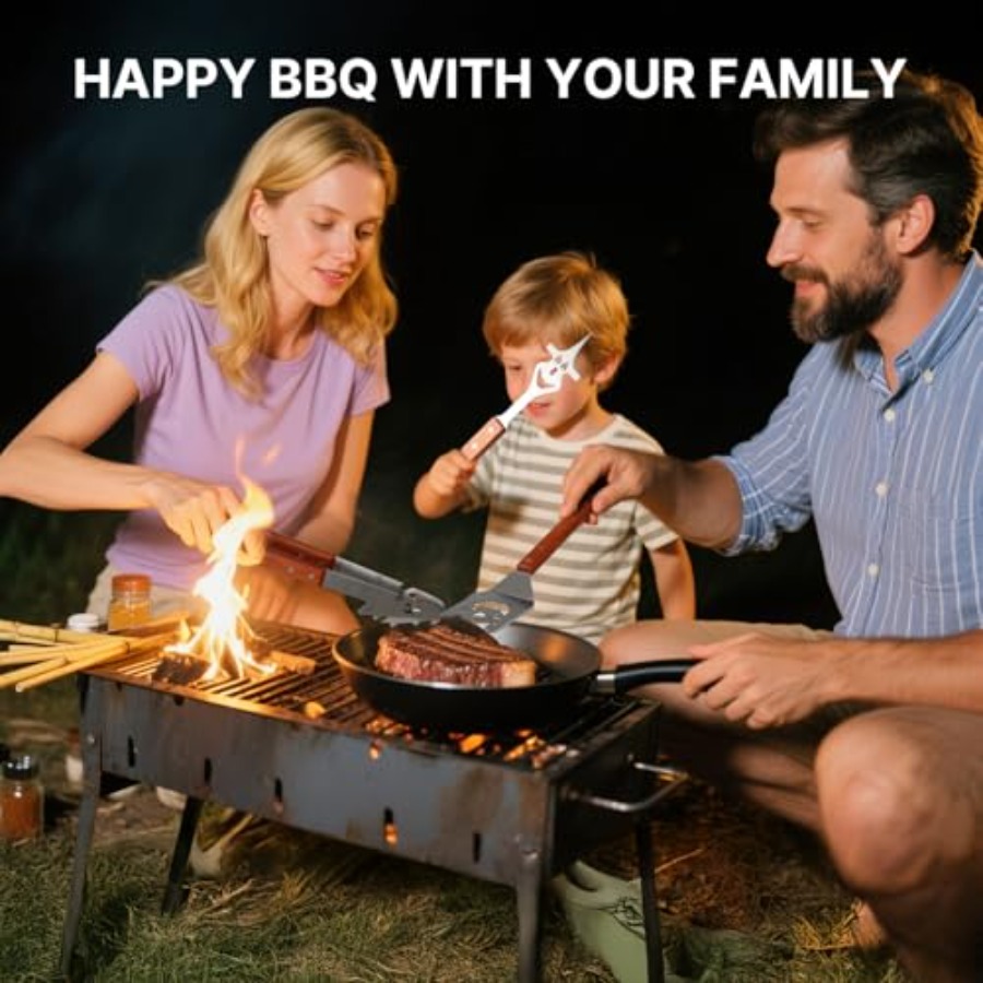 7 in 1 Stainless Steel BBQ Acc - Camping Cooking Tool Set avis et prix