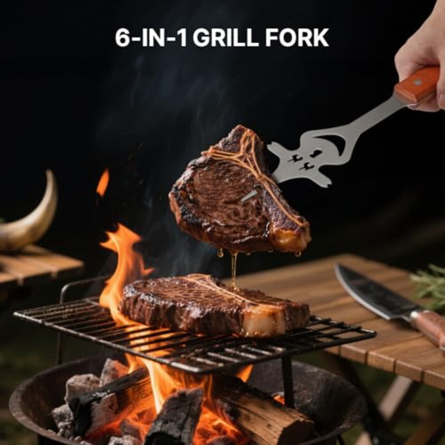 7 in 1 Stainless Steel BBQ Acc - Camping Cooking Tool Set avis et prix