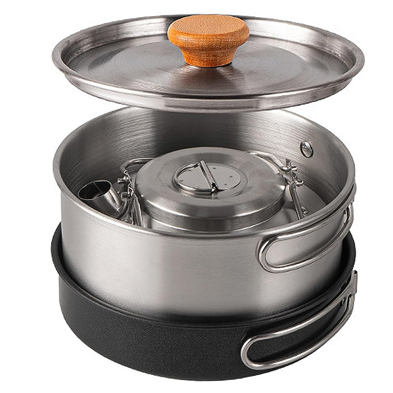 High-Grade 304 Stainless Steel - Camping Cooking Set With Kettle avis et prix