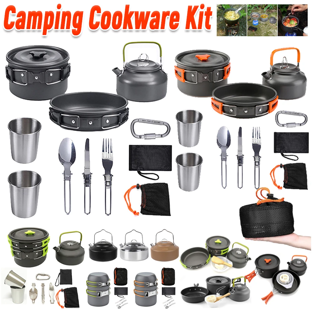 Camping Cookware Kit Kettle Po - Camping Cooking Utensils Kit avis et prix