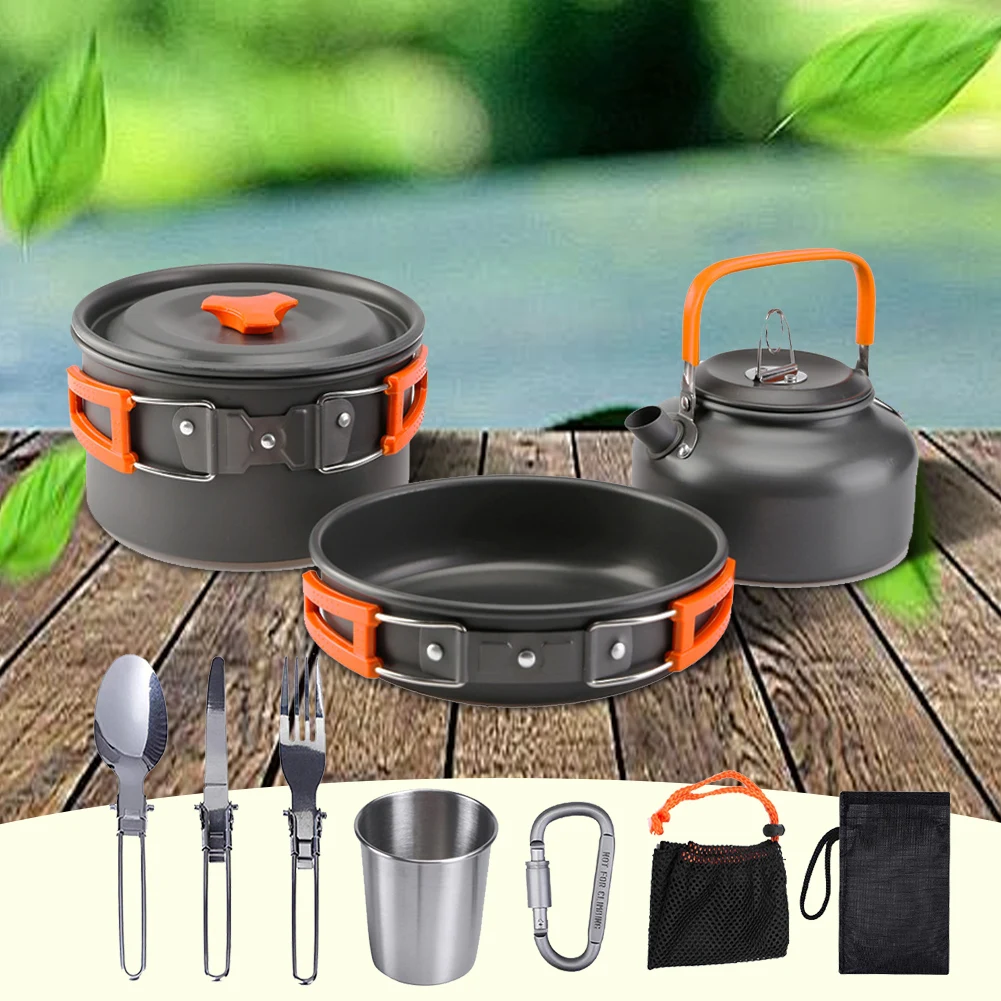 Camping Cookware Kit Kettle Po - Camping Cooking Utensils Kit avis et prix
