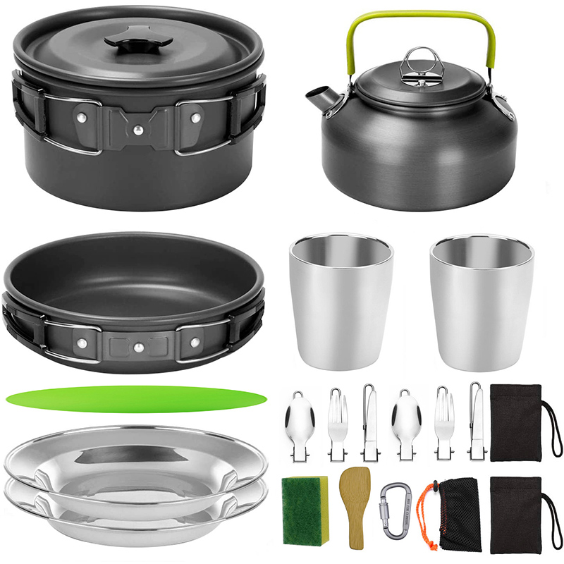 1 Set Outdoor Pot Pan Camping  - Camping Cooking Set With Kettle avis et prix