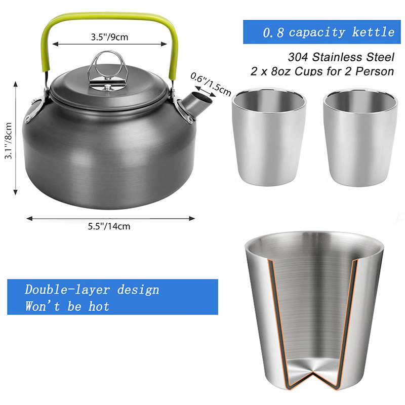1 Set Outdoor Pot Pan Camping  - Camping Cooking Set With Kettle avis et prix