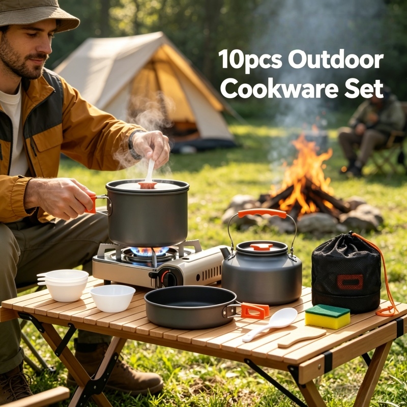Camping Cookware Set Outdoor P - Camping Cooking Set With Kettle avis et prix