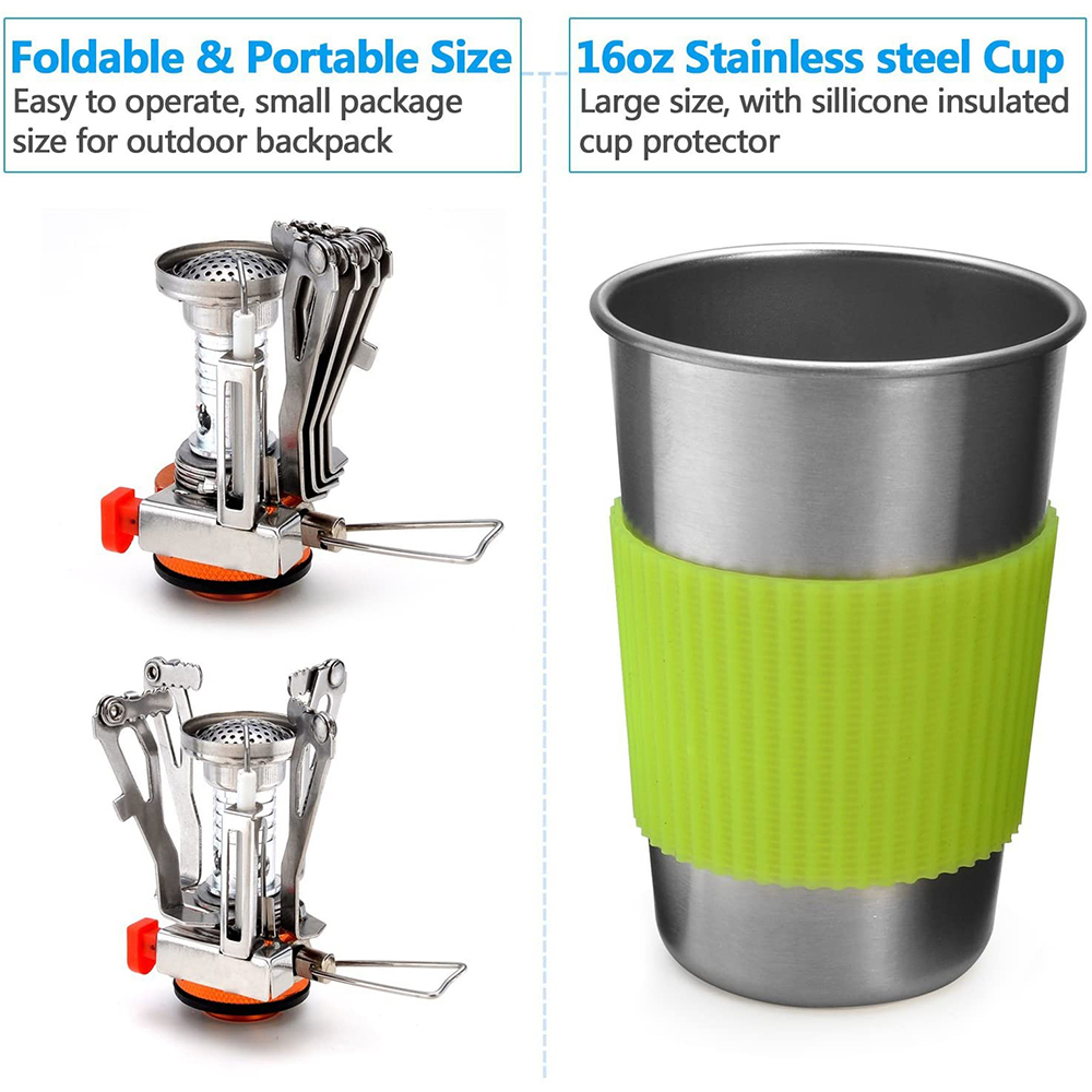 Camping Cookware Kit with Stov - Camping Cooking Utensils Kit avis et prix
