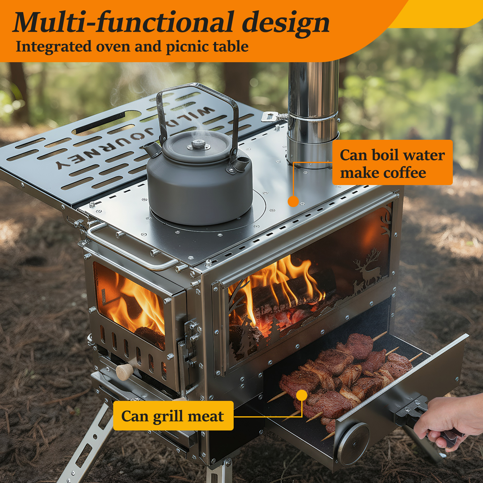 Hot Tent Stove with Oven & Cam - Camping Cooking Table avis et prix