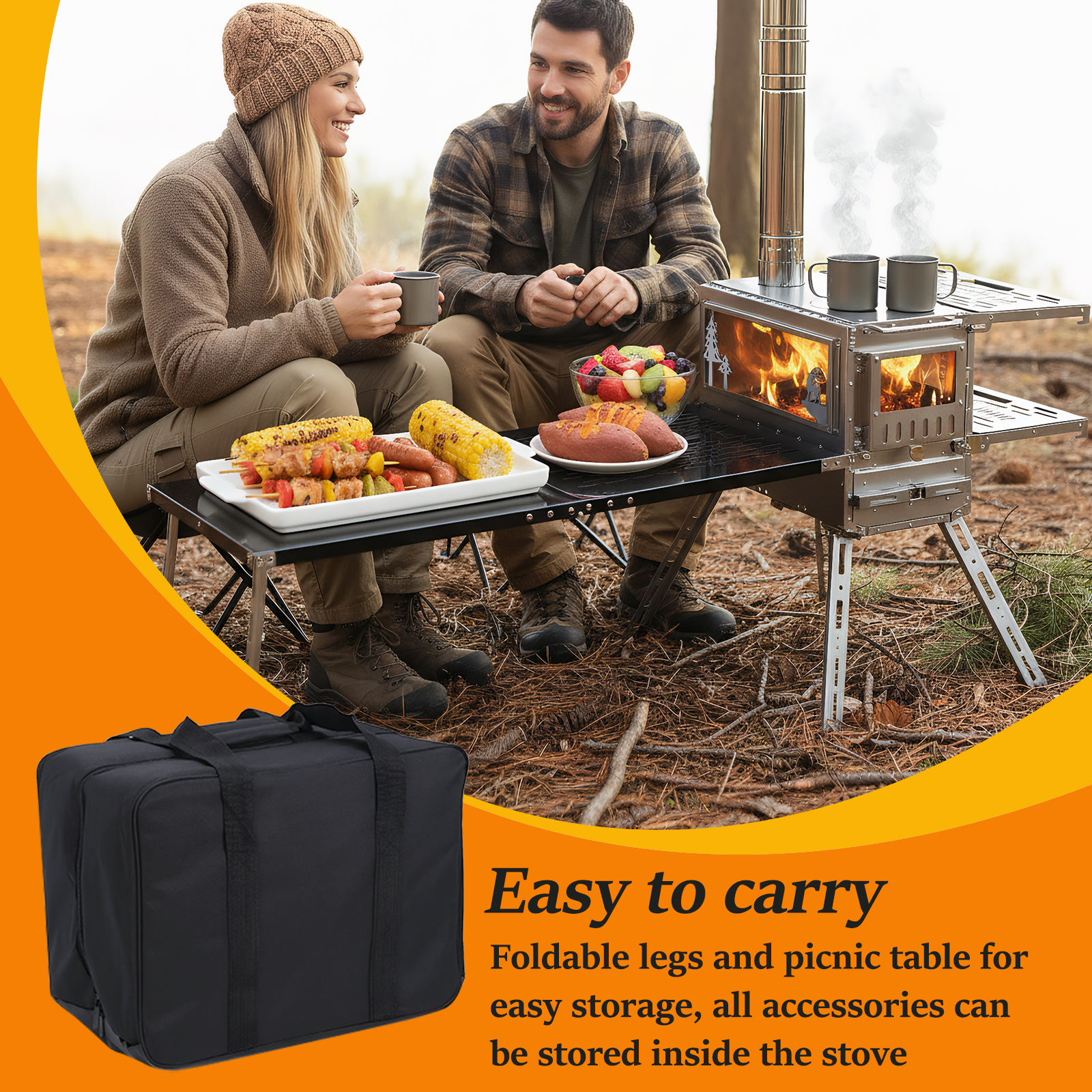 Hot Tent Stove with Oven & Cam - Camping Cooking Table avis et prix